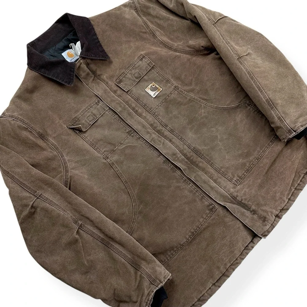 VTG Carhartt Arctic Jacket Quilted USA Men's‎ 2XL Tall C26 CHT Chestnut Brown
